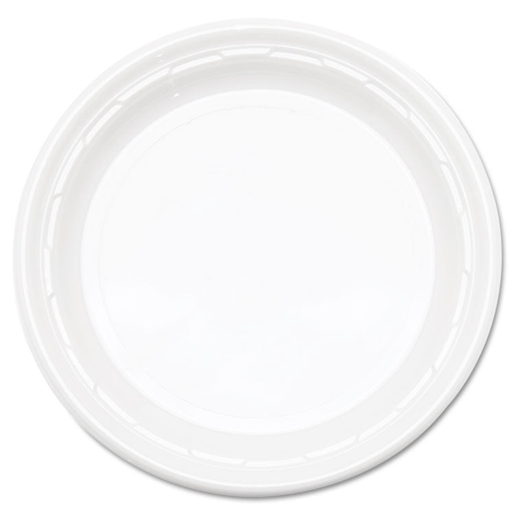 Dart - Famous Service Plastic Dinnerware, Plate, 9", White, 125/Pack, 4 Packs/Carton