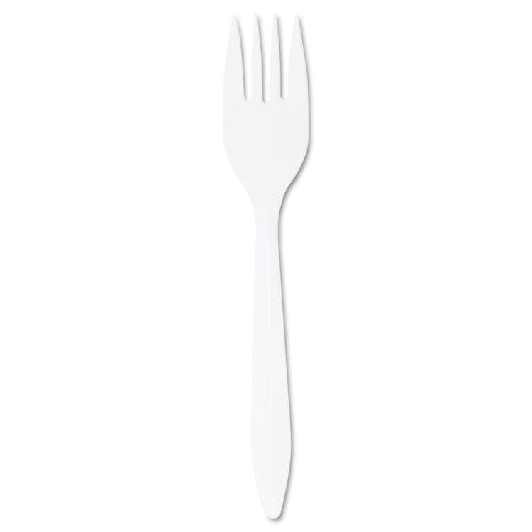 Dart - Style Setter Mediumweight Plastic Forks, White, 1000/Carton