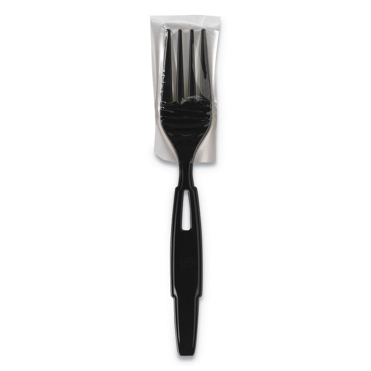 Dixie - SmartStock Wrapped Heavy-Weight Cutlery Refill, Fork, Black, 960/Carton