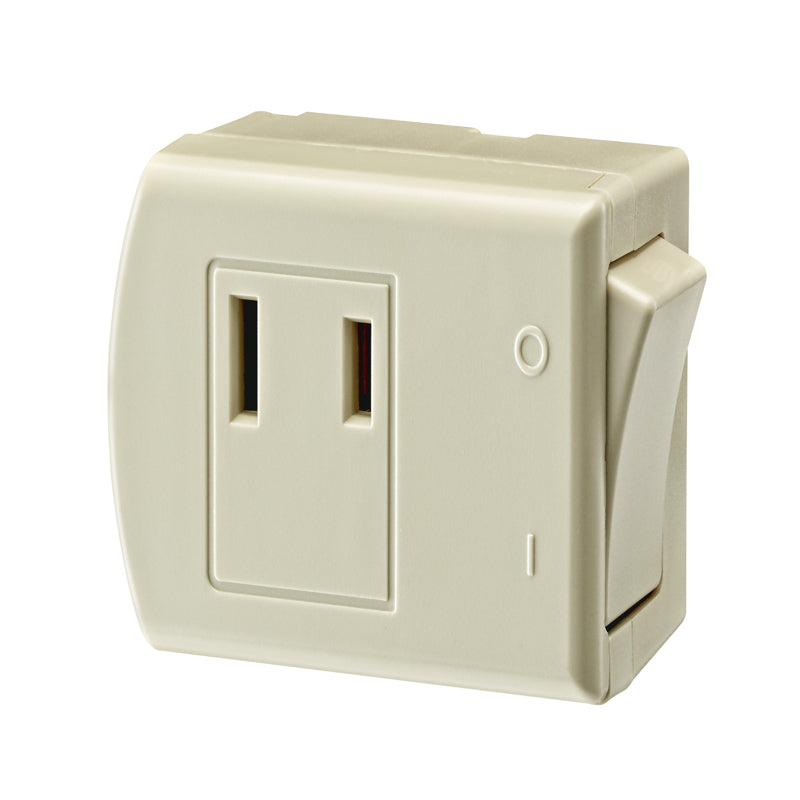 LEVITON - Leviton 13 amps Double Pole Plug-In Switch Tap Ivory 1 pk