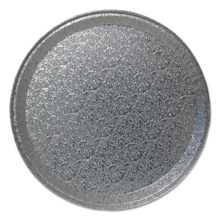 Durable Packaging - Aluminum Cater Trays, Flat Tray, 12" Diameter x 0.56"h, Silver, 50/Carton