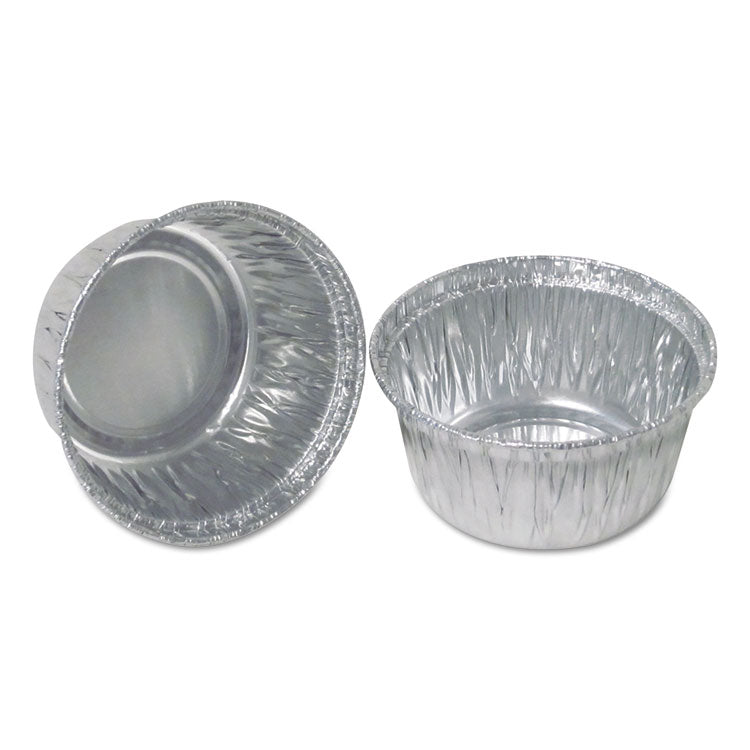 Durable Packaging - Aluminum Round Containers, 4 oz, 3" Diameter x 1.56"h, Silver, 1,000/Carton