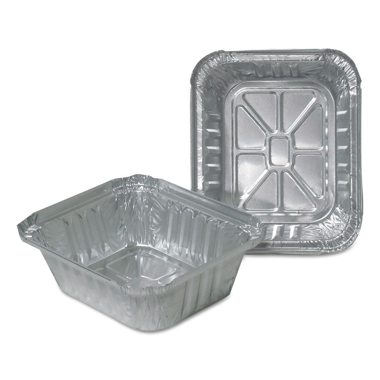 Durable Packaging - Aluminum Closeable Containers, 1 lb Oblong, 5.75 x 4.88 x 1.81, Silver, 1,000/Carton