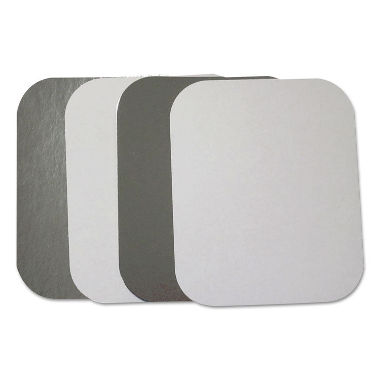 Durable Packaging - Flat Board Lids, For 1 lb Oblong Pans, Silver, Paper, 1,000 /Carton