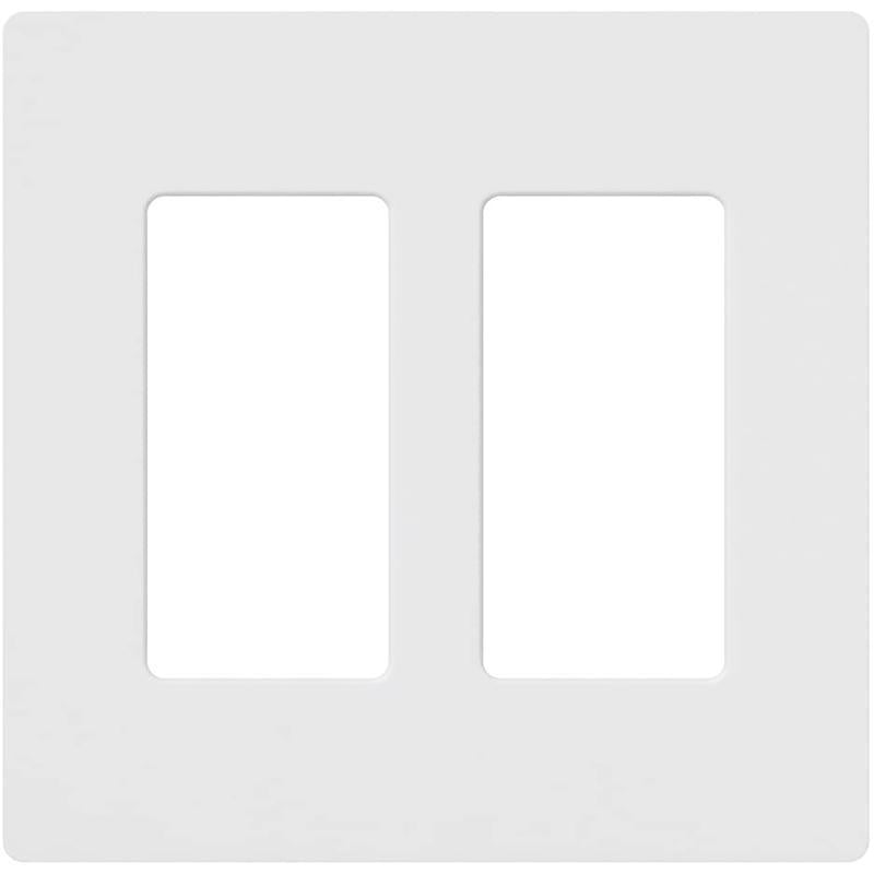 LUTRON - Lutron Claro White 2 gang Plastic Decorator Wall Plate 1 pk