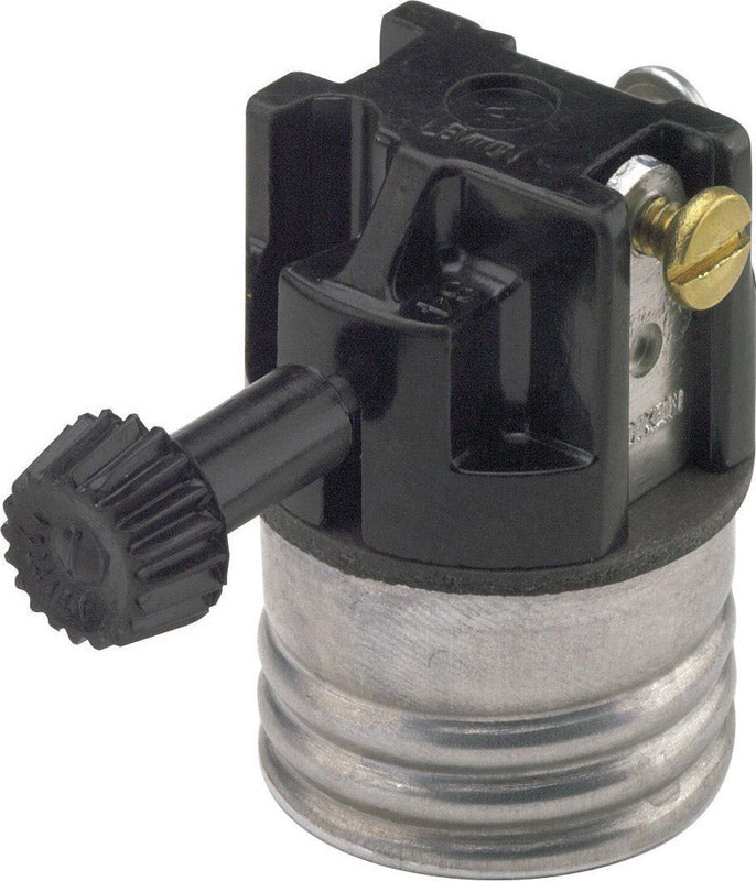 LEVITON - Leviton Aluminum Incandescent Medium Base 3-Way Turn Knob Socket 1 pk