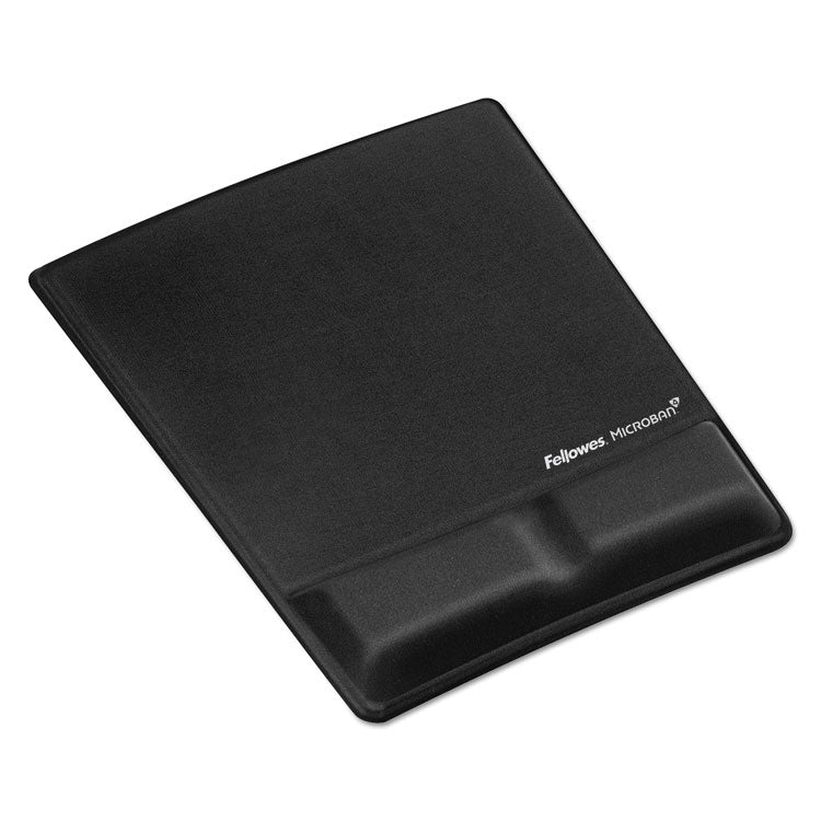 Fellowes - Ergonomic Memory Foam Wrist Support with Attached Mouse Pad, 8.25 x 9.87, Black