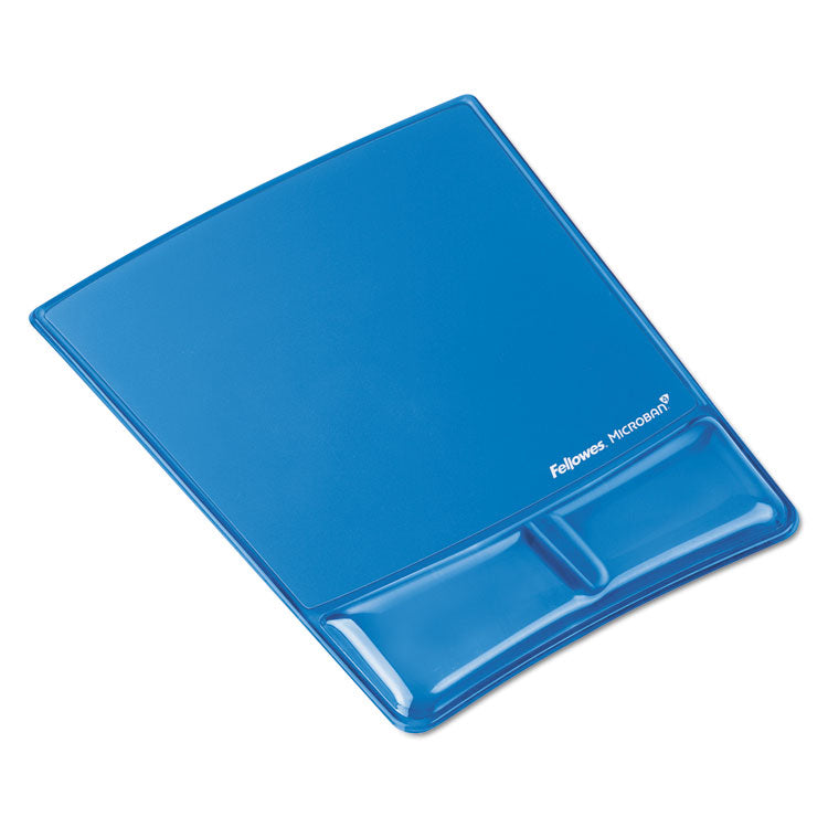 Fellowes - Gel Wrist Support with Attached Mouse Pad, 8.25 x 9.87, Blue