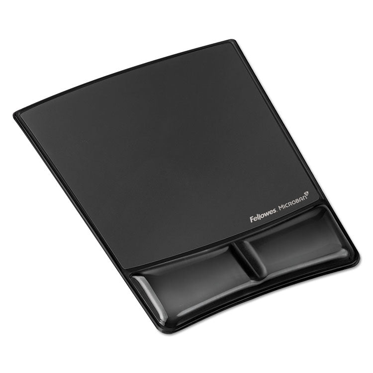 Fellowes - Gel Wrist Support with Attached Mouse Pad, 8.25 x 9.87, Black