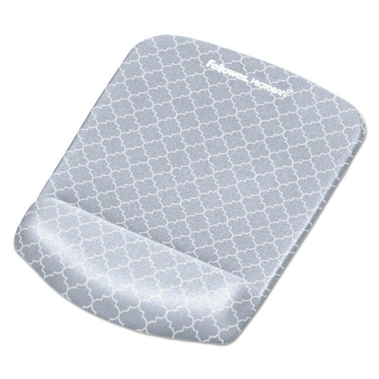 Fellowes - PlushTouch Mouse Pad with Wrist Rest, 7.25 x 9.37, Lattice Design