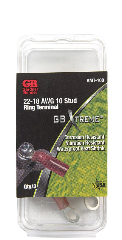 GARDNER BENDER - Gardner Bender Xtreme 22-18 Ga. Insulated Wire Ring Terminal Red 3 pk