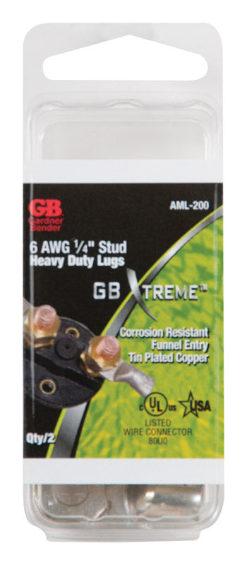 GARDNER BENDER - Gardner Bender Xtreme 6 Ga. Insulated Wire Electrical Lug Silver 2 pk [AML-200]