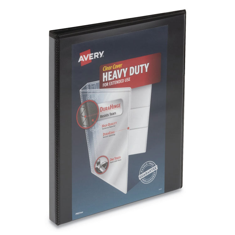 Avery - Heavy-Duty View Binder with DuraHinge and One Touch Slant Rings, 3 Rings, 0.5" Capacity, 11 x 8.5, Black