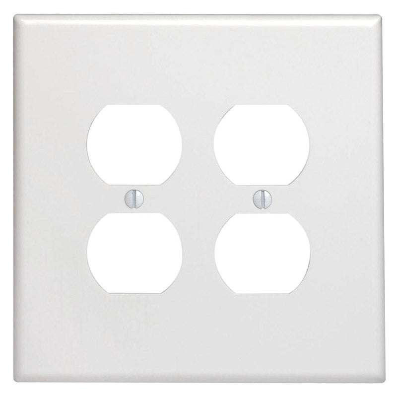 LEVITON - Leviton White 2 gang Thermoset Plastic Duplex Wall Plate 1 pk [88116-000]