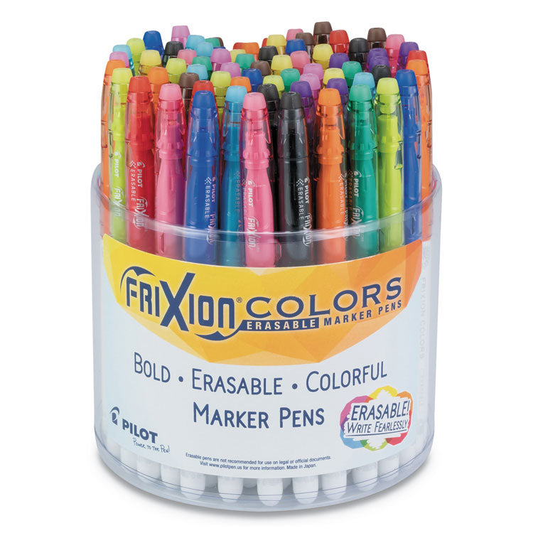 Pilot - FriXion Colors Erasable Porous Point Pen, Stick, Bold 2.5 mm, 12 Assorted Ink and Barrel Colors, 72/Pack