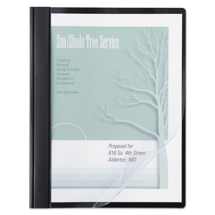 ACCO - Clear Front Vinyl Report Cover, Prong Fastner, 0.5" Capacity, 8.5 x 11, Clear/Black, 10/Pack