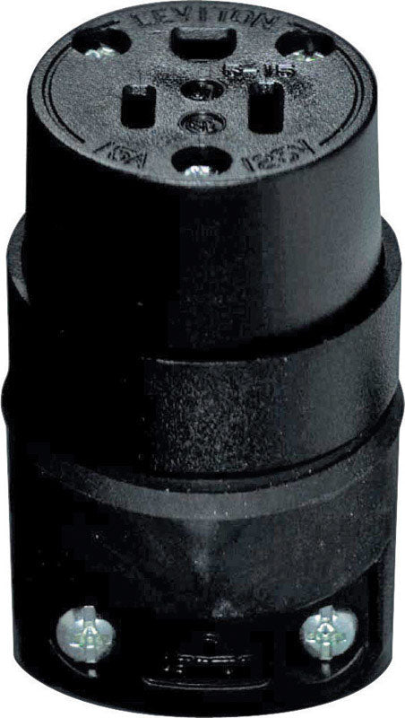 LEVITON - Leviton Commercial Rubber Ground/Straight Blade Connector 5-15R 18-12 AWG 2 Pole 3 Wire [515CR-000]