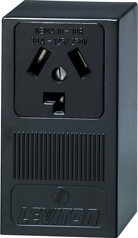 LEVITON - Leviton 30 amps 125/250 V Black Outlet 10-30R 1 pk