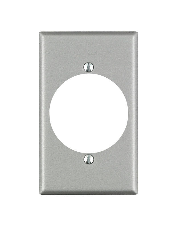 LEVITON - Leviton Silver 1 gang Aluminum Outlet Wall Plate 1 pk