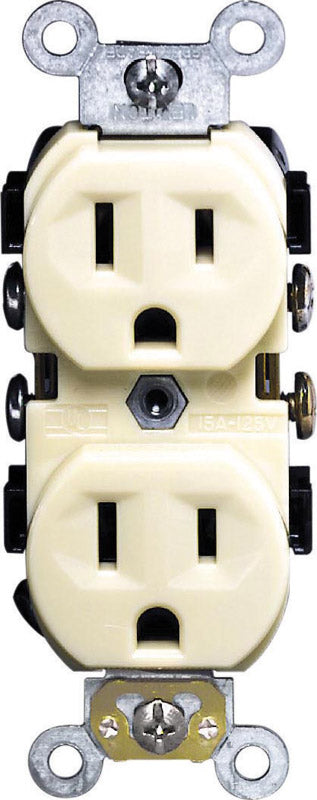 LEVITON - Leviton 15 amps 125 V Duplex Ivory Outlet 5-15R 1 pk [0CR15-0IS]