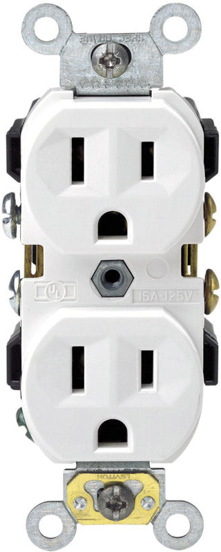 LEVITON - Leviton 15 amps 125 V Duplex White Outlet 5-15R 1 pk [0CR15-0WS]