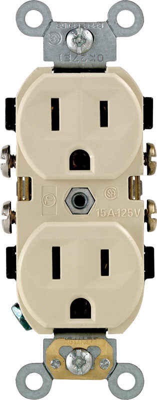 LEVITON - Leviton 15 amps 125 V Duplex Ivory Outlet 5-15R 1 pk [0BR15-0IS]