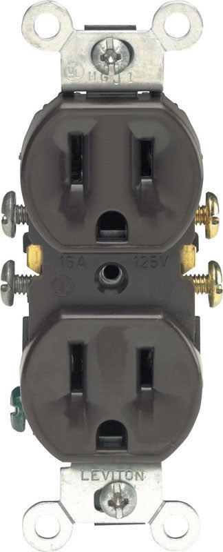 LEVITON - Leviton 15 amps 125 V Duplex Brown Outlet 5-15R 1 pk - Case of 10 [05320-0CP]