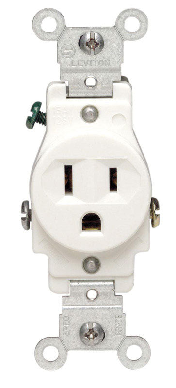 LEVITON - Leviton 15 amps 125 V Single White Outlet 5-15R 1 pk [05015-KWS]