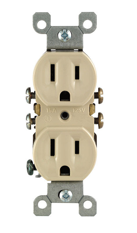LEVITON - Leviton 15 amps 125 V Duplex Ivory Outlet 5-15R 1 pk [C31-0R320-00I]
