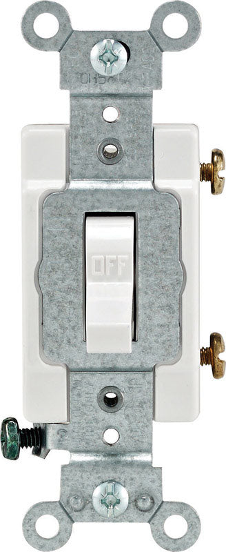 LEVITON - Leviton 15 amps Single Pole Toggle AC Quiet Switch White 1 pk [CS115-2WS]