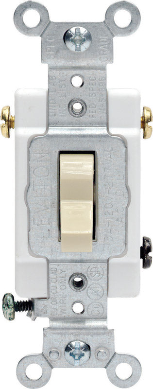 LEVITON - Leviton 15 amps Three Pole Toggle AC Quiet Switch Ivory 1 pk [CS315-2IS]