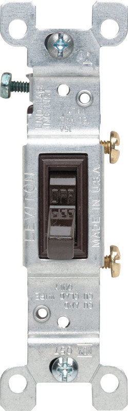 LEVITON - Leviton 15 amps Single Pole Toggle AC Quiet Switch Brown 1 pk - Case of 10 [01451-002]