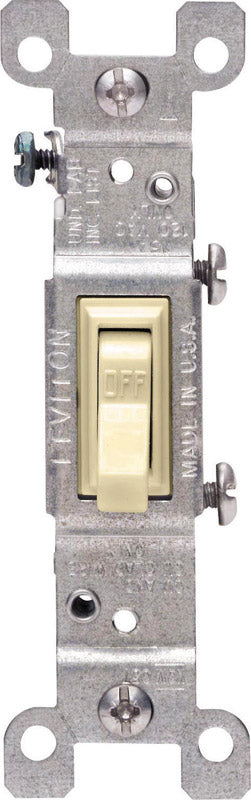 LEVITON - Leviton 15 amps Single Pole Toggle AC Quiet Switch Ivory 1 pk - Case of 10 [01451-02I]