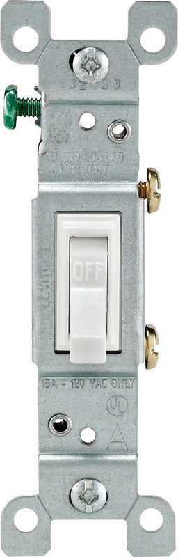 LEVITON - Leviton 15 amps Single Pole Toggle AC Quiet Switch White 1 pk - Case of 10 [01451-02W]