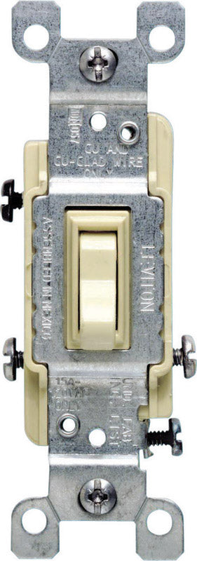 LEVITON - Leviton 15 amps Three Pole Toggle AC Quiet Switch Ivory 1 pk - Case of 10 [01453-02I]