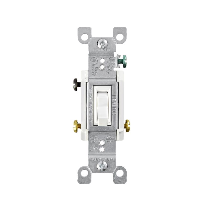 LEVITON - Leviton 15 amps Three Pole 3-Way Toggle AC Quiet Switch White 1 pk - Case of 10