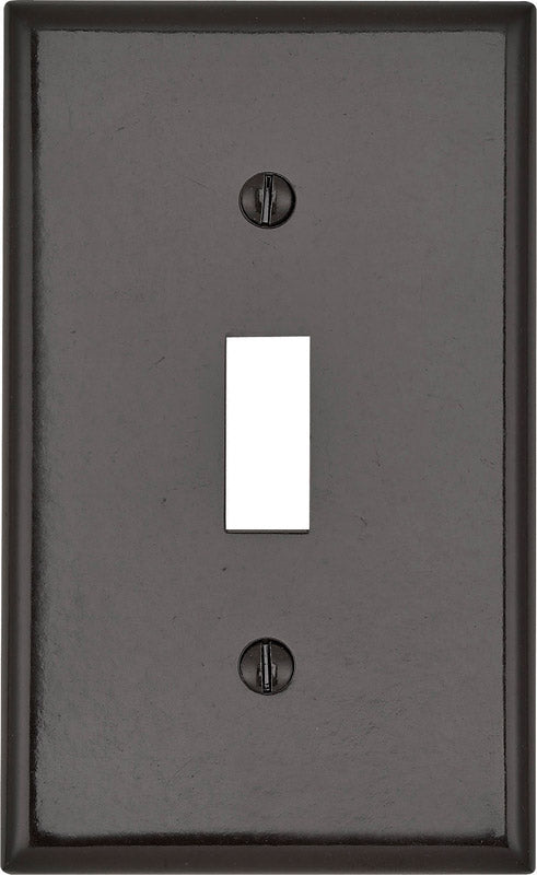 LEVITON - Leviton Brown 1 gang Thermoset Plastic Toggle Wall Plate 1 pk [85001-000]