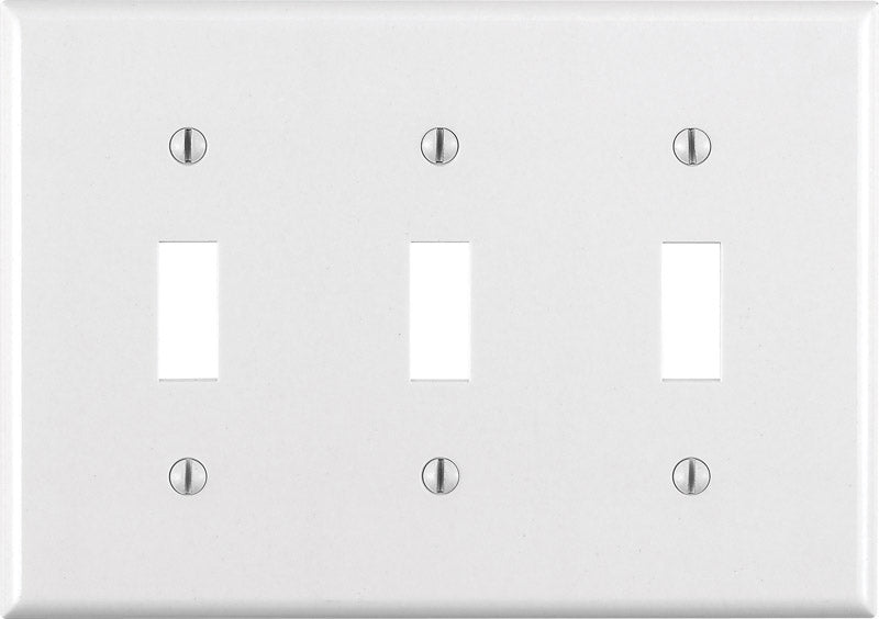 LEVITON - Leviton White 3 gang Thermoset Plastic Toggle Wall Plate 1 pk - Case of 10