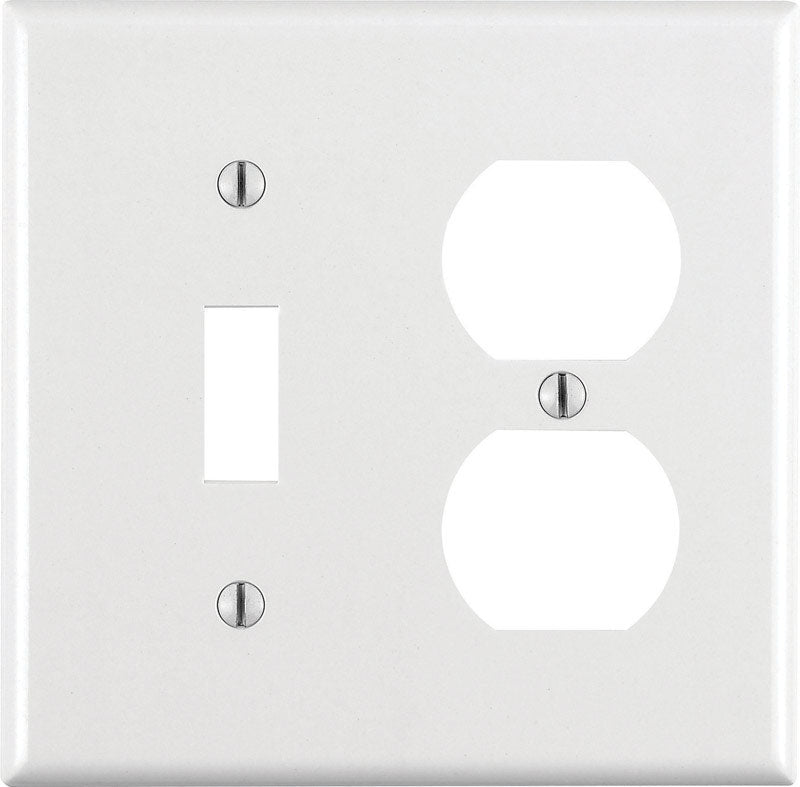 LEVITON - Leviton White 2 gang Thermoset Plastic Duplex/Toggle Wall Plate 1 pk - Case of 25 [88005-000]