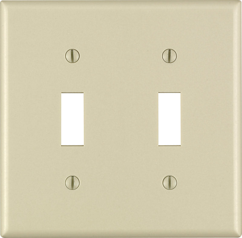 LEVITON - Leviton Ivory 2 gang Thermoset Plastic Toggle Wall Plate 1 pk - Case of 25 [86009-000]