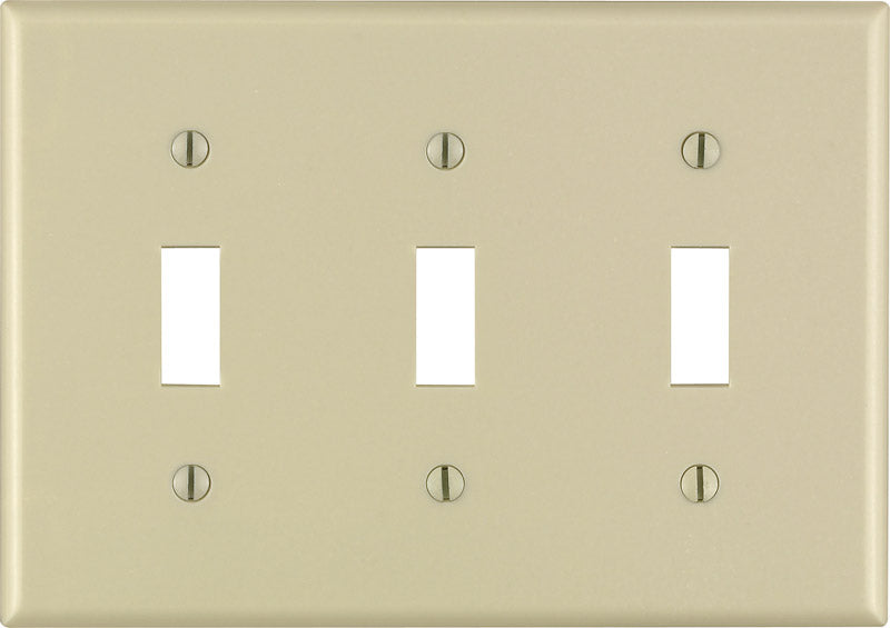 LEVITON - Leviton Ivory 3 gang Thermoset Plastic Toggle Wall Plate 1 pk