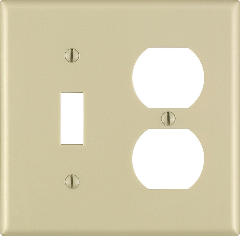 LEVITON - Leviton Ivory 2 gang Thermoset Plastic Duplex/Toggle Wall Plate 1 pk [86005-000]