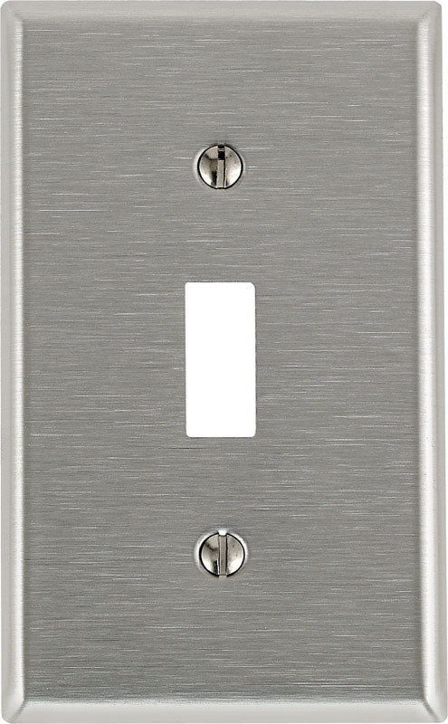 LEVITON - Leviton Silver 1 gang Stainless Steel Toggle Wall Plate 1 pk