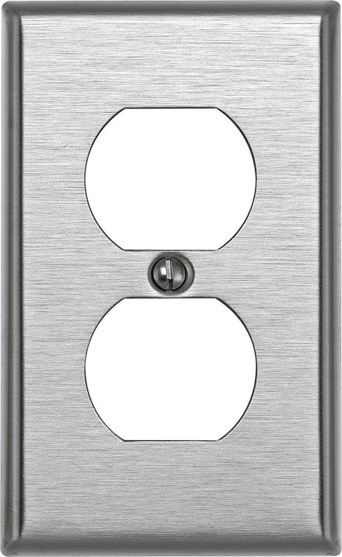 LEVITON - Leviton Silver 1 gang Stainless Steel Duplex Wall Plate 1 pk