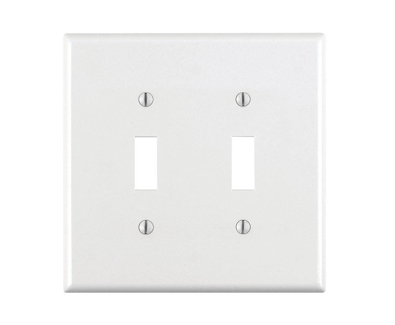 LEVITON - Leviton White 2 gang Thermoplastic Nylon Toggle Wall Plate 1 pk