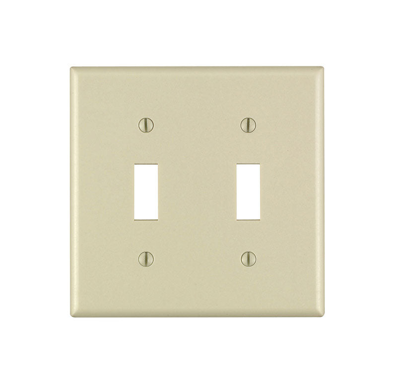 LEVITON - Leviton Ivory 2 gang Nylon Toggle Wall Plate 1 pk [80709-00I]