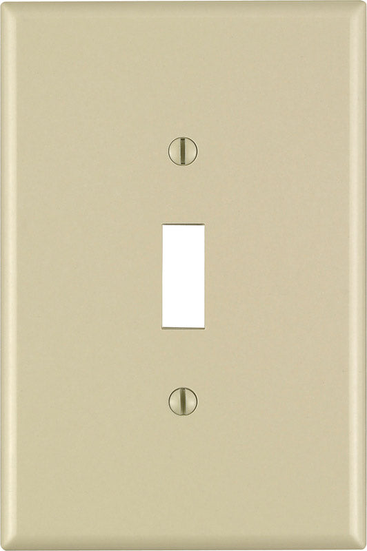 LEVITON - Leviton Ivory 1 gang Thermoset Plastic Toggle Wall Plate 1 pk [86101-000]