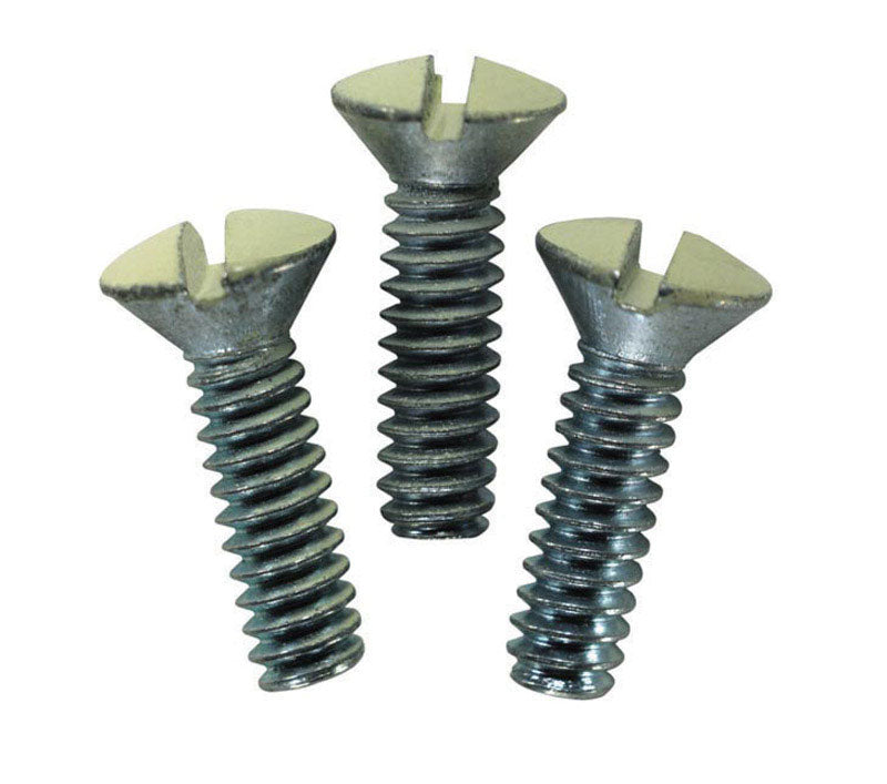 LEVITON - Leviton Ivory Metal Wall Plate Screws 20 pk