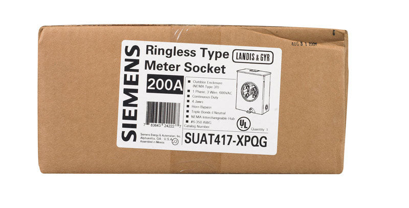 SIEMENS - Siemens 200 amps Ringless Overhead/Underground Meter Socket [SUAT417-XG]