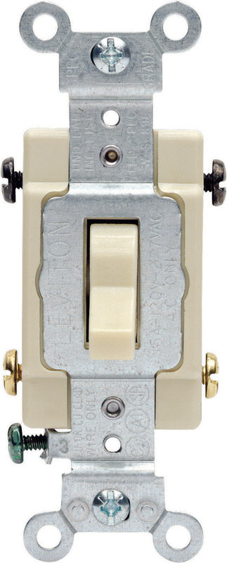 LEVITON - Leviton 15 amps Double Pole Toggle AC Quiet Switch Ivory 1 pk